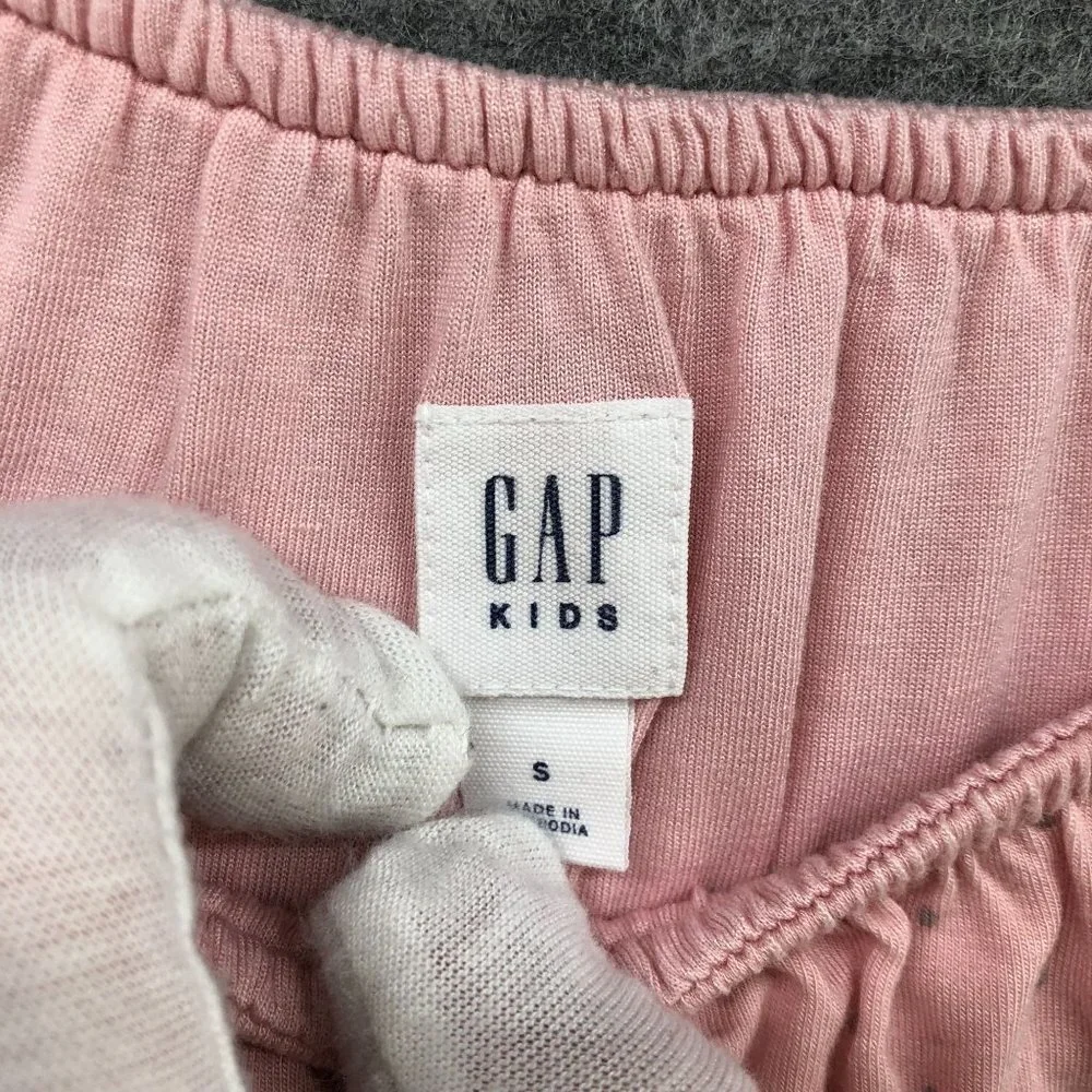 GAP Girls S 6-7 Long Sleeve Dress Pink Polka Dot A-Line‎ Knit